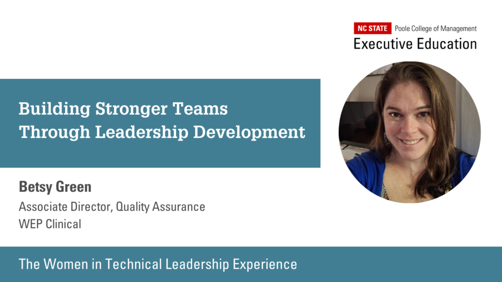 Betsy Green talks about Building Stronger Teams Through Leadership Development.